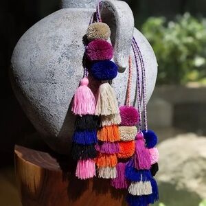 Colorful Tassel Pom Pom Decor Bag Charms